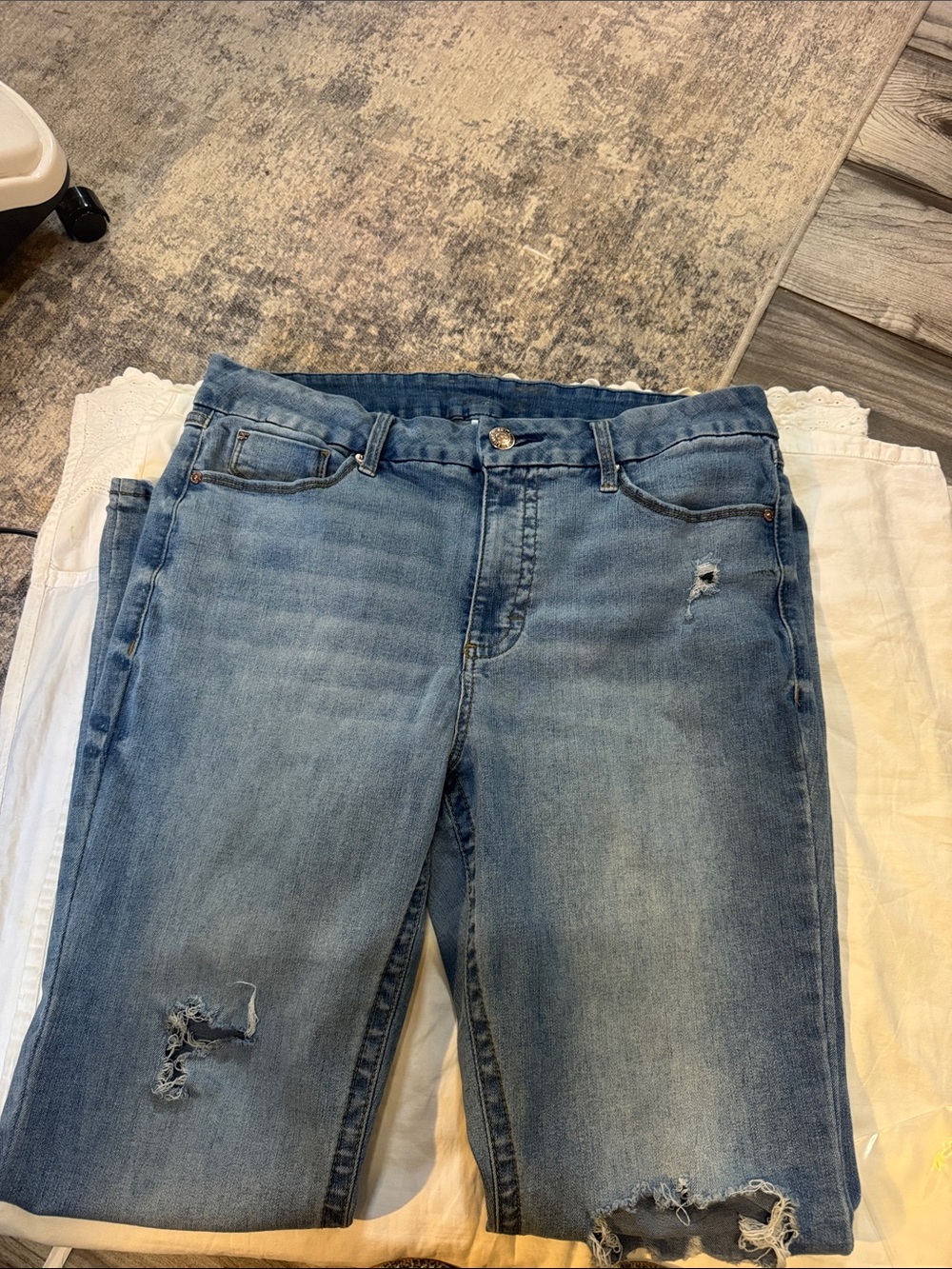 Seven7 Light Blue Distressed Boyfriend Jeans#320